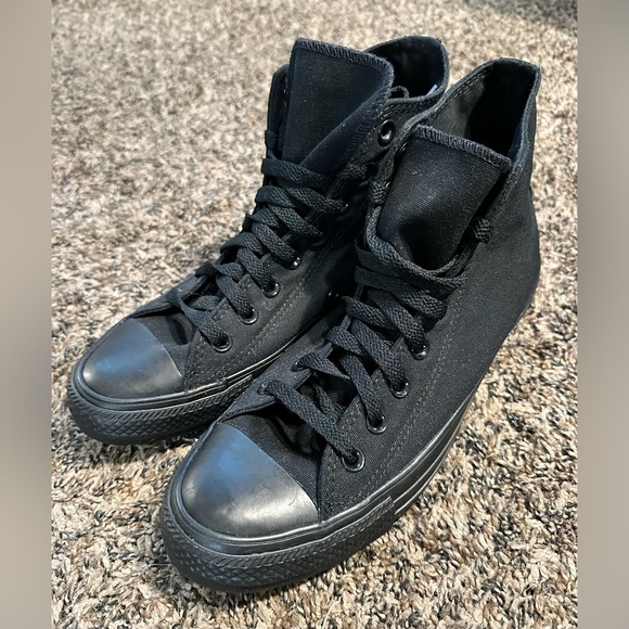 Unisex Converse Chuck Taylor All Star All Black Canvas High-Tops - Men’s Size 7 - Picture 4 of 7